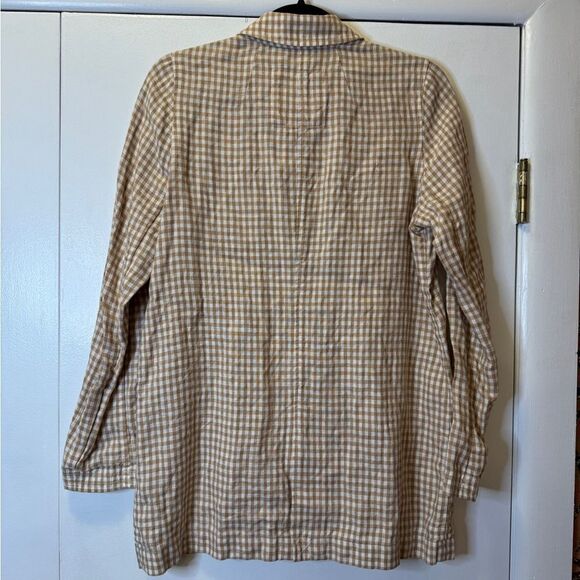 MADEWELL Linen Dorset Blazer in Gingham Check Plaid Women’s Size Small - Picture 6 of 9